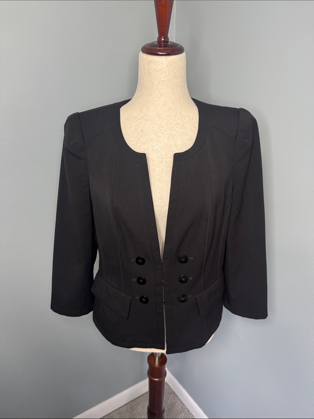 White House Black Market Women's 3/4 Sleeve Blazer Jacket Sz 8